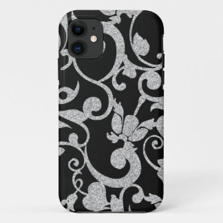 iPhone Case für Schwarz-Silber-Glitzer