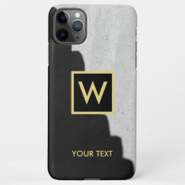 iPhone Case für Schwarz und Gold-elegantes Monogra iPhone 11Pro Max Hülle