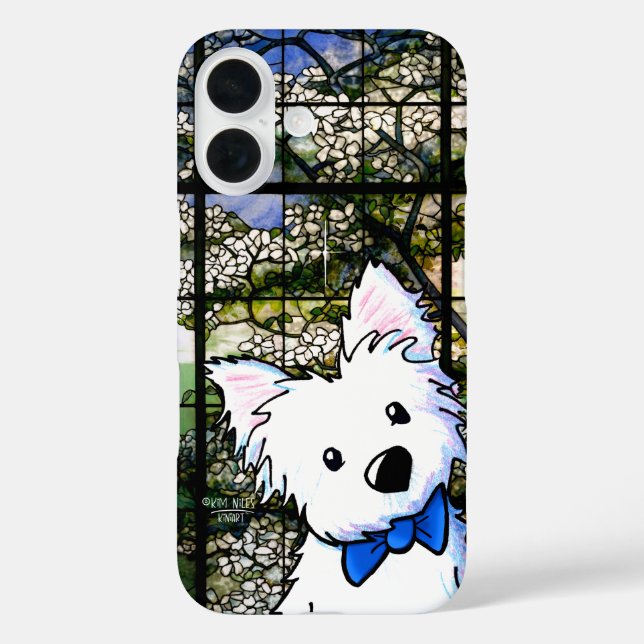 iPhone Case für Westie und festgehaltenes Glas (Rückseite)