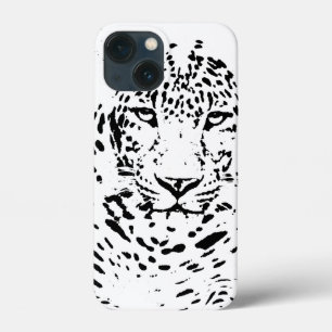 iPhone Case in Black and White Leopard