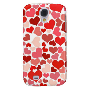 iPhone Case in Red and Pink Hearts Mosaic Case-Mat