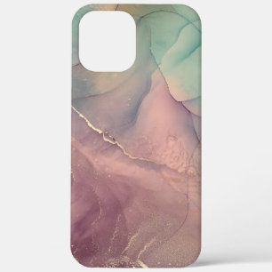 iPhone Case in Rosa und grünem Marmor