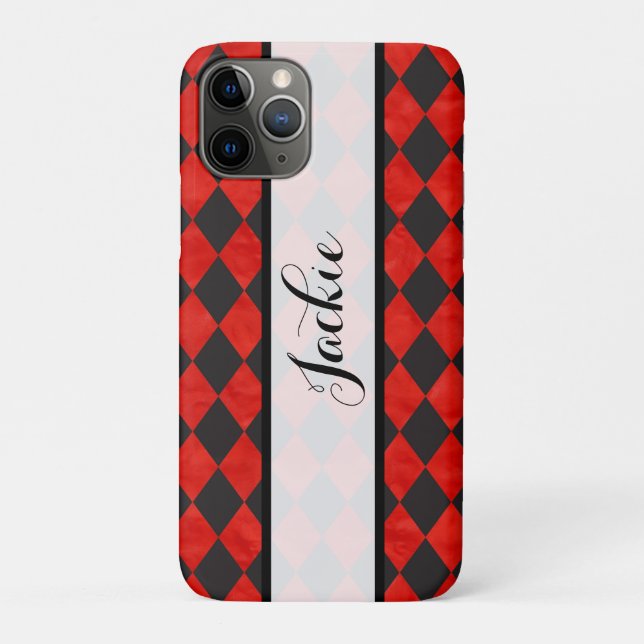 iPhone Case in Rot und Schwarz (Rückseite)
