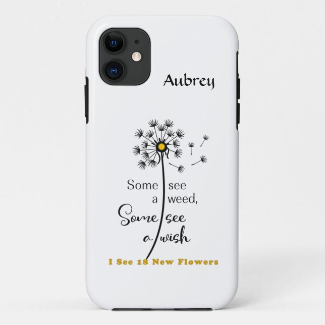 iPhone Case mit Dandelion & Care-Nachricht (Rückseite)