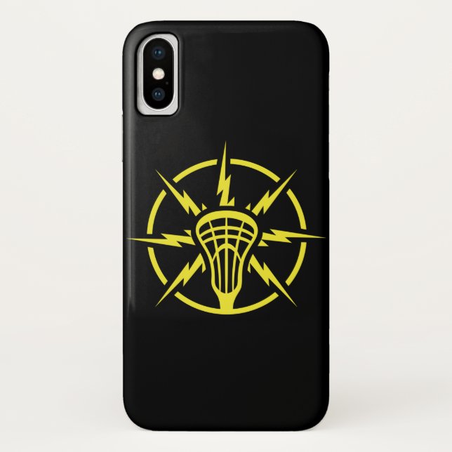 iPhone Case mit dem Blitzschlag Lacrosse Stick (Rückseite)