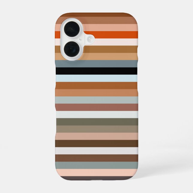 iPhone Case mit mehrfarbigem Streifenmuster 16 Hülle (Rückseite)