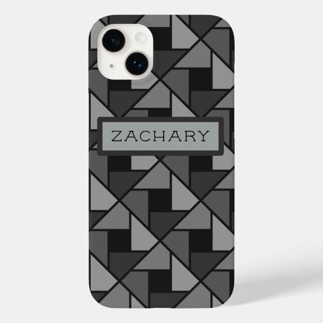 iPhone Case mit Minimalistischer grauer Geometrie (Rückseite)