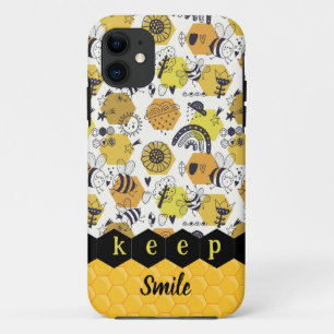 iPhone Case mit niedlichen, gelben Bienen