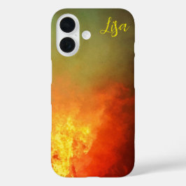 iPhone Case mit personalisiert-gelben Orangen-Feue