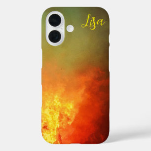 iPhone Case mit personalisiert-gelben Orangen-Feue