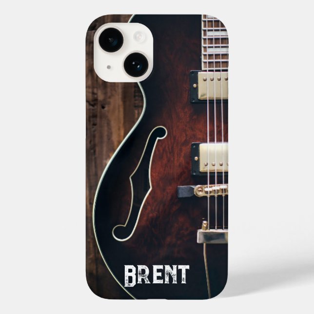 iPhone Case mit personalisiertem E-Gitarren-Speck (Rückseite)