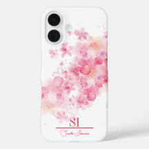 iPhone Case mit personalisierter Floral Monogram