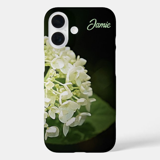 iPhone Case mit personalisierter Hydrangea-Blume (Rückseite)