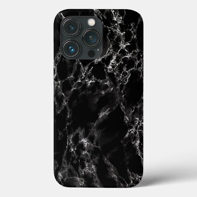 iPhone Case mit schwarzem Marmor (Rückseite)