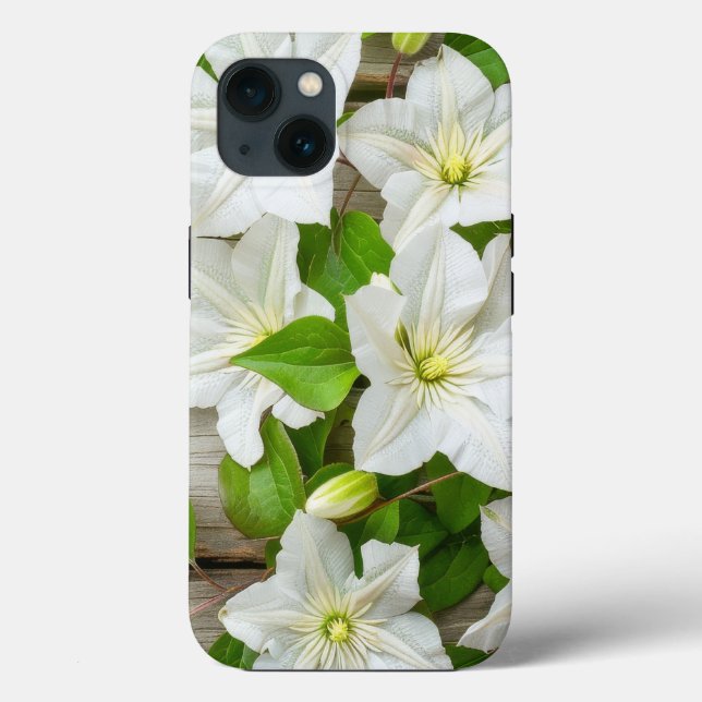 iPhone Case mit weißer Blume (Rückseite)