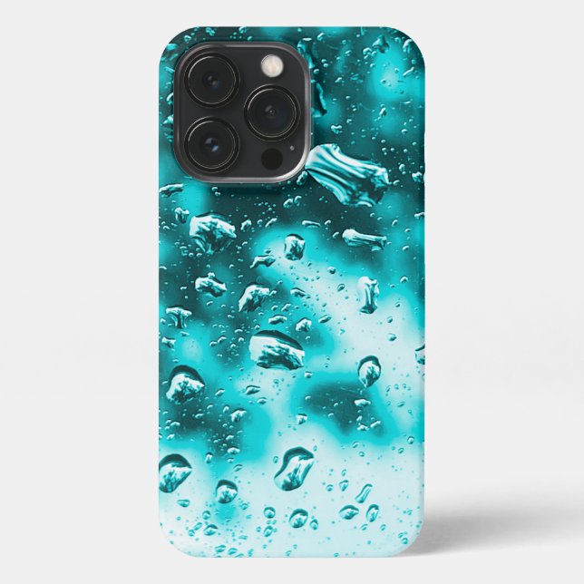 iPhone Case - Original Raindrop Art - Aqua iPhone Hülle (Rückseite)