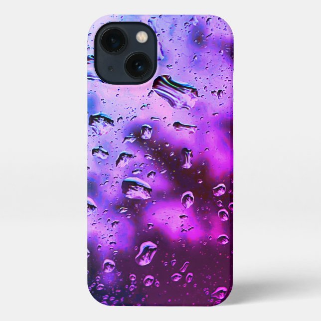 iPhone Case - Original Raindrop Art - Tief Lila iPhone Hülle (Rückseite)