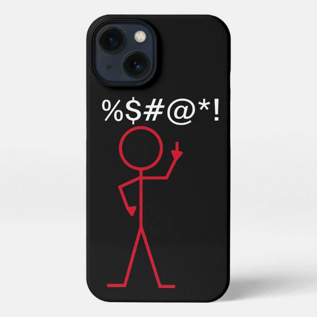 iPhone Case - Rotes Strichmännchen "Eff You" Hülle (Rückseite)