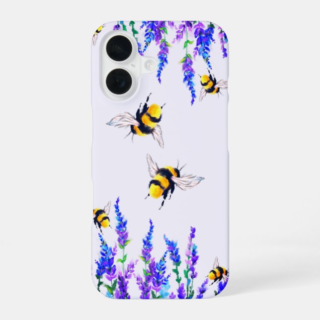 iPhone Case Spring Design für Blume und Bienen 16 Hülle (Rückseite)