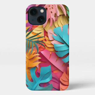 iPhone case _ Vibranly Paper Cut Tropical Blätter 13 Hülle