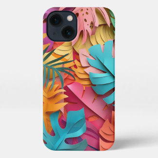 iPhone case _ Vibranly Paper Cut Tropical Blätter 13 Hülle