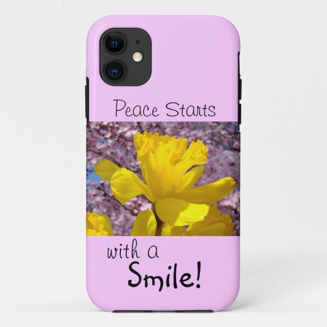 iPhone cases Peace beginnt mit einem Smile Spring (Rückseite)