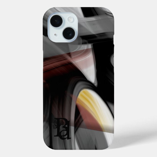 iPhone Cases Trend Abstrakt Schwarz-weiß Powdery (Rückseite)