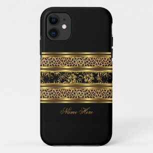 iPhone Elegant Klassisch Gold Schwarz Leopard Blum Case-Mate iPhone Hülle