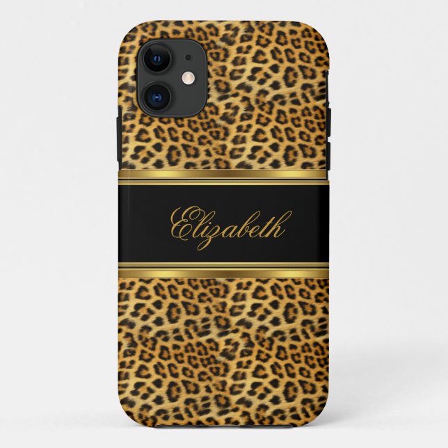 iPhone Elegantes Klassisches Gold Leopard Case-Mate iPhone Hülle (Rückseite)