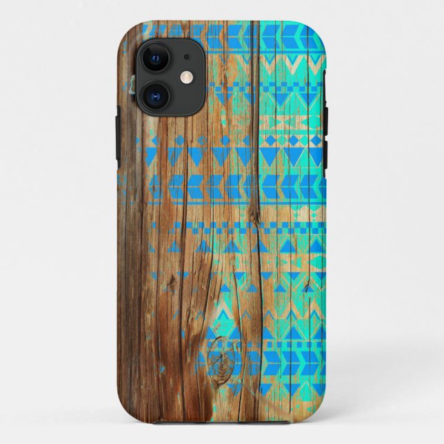 iPhone Fall hölzerner aztekischer hölzerner iPhone Case-Mate iPhone Hülle (Rückseite)