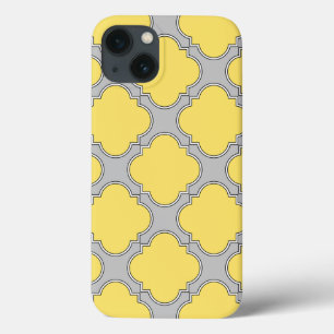 iPhone-Fall mit Quatrefoliengelb und grau Case-Mat Case-Mate iPhone Hülle