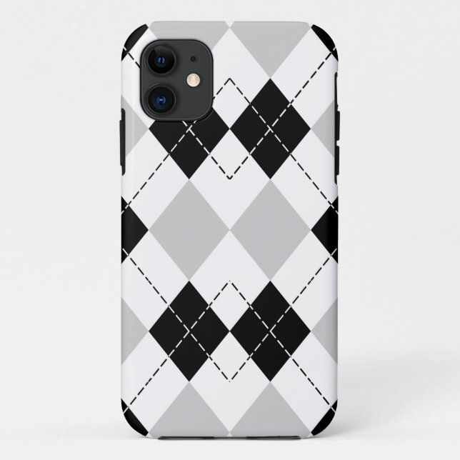 iPhone-Fall mit Schwarz-weißer und grauer Raute 5 Case-Mate iPhone Hülle (Rückseite)