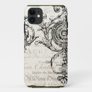 iPhone Fall-Vintages Eintagsfliege-Franzose-Skript Case-Mate iPhone Hülle