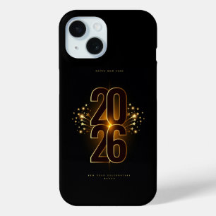 iPhone -Frohes Neues Jahr 2026 Elegante Gold-Typog Case-Mate iPhone Hülle