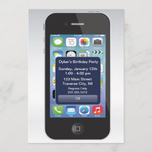 iPhone Geburtstagsparty Simse Smartphone Einladung