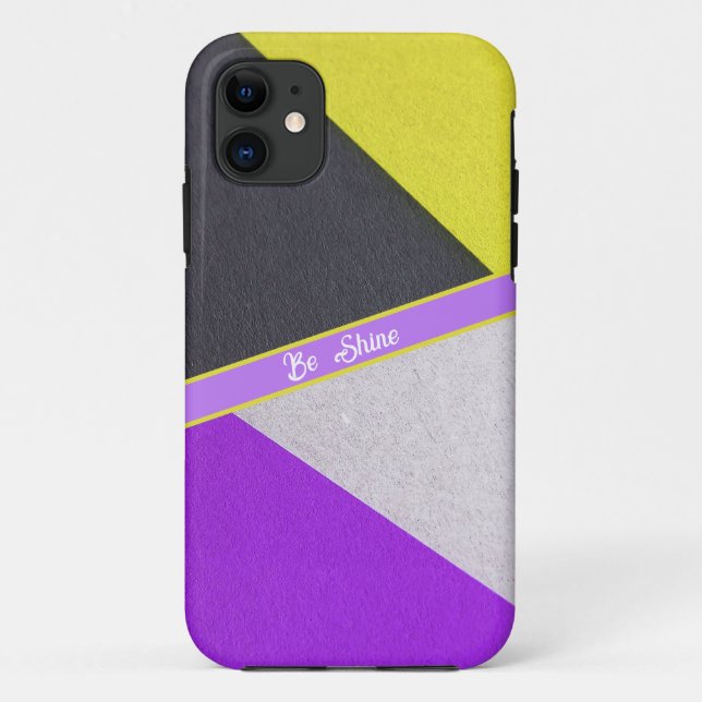 iPhone-Gehäuse aus gelbem und lila Papier Case-Mate iPhone Hülle (Rückseite)