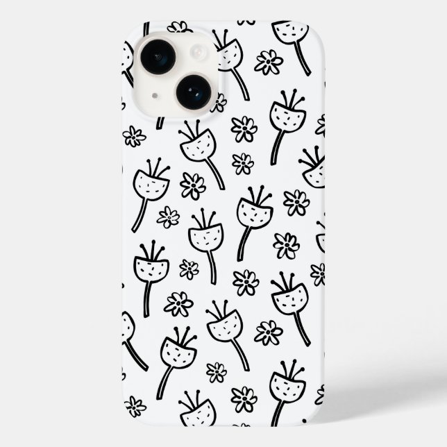iPhone-Gehäuse der Blume Schwarzweiß Case-Mate iPhone Hülle (Rückseite)