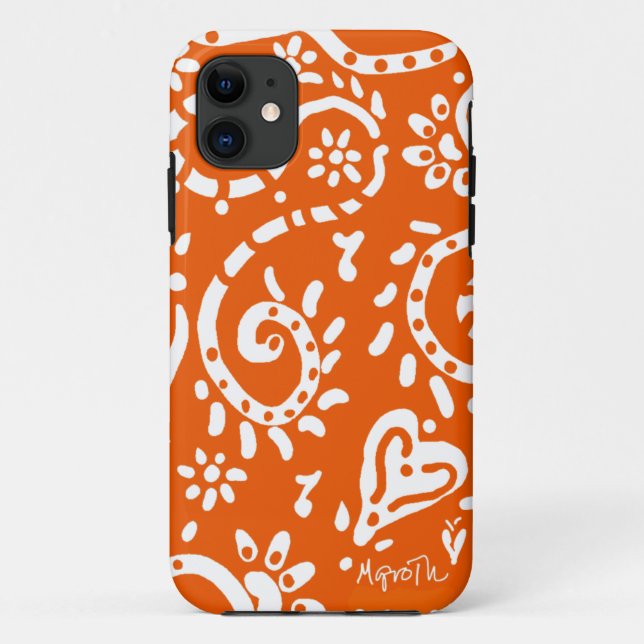 iPhone-Gehäuse mit orangefarbenem und weißem Pip Case-Mate iPhone Hülle (Rückseite)
