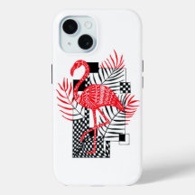 iPhone-Gehäuse mit rotem Flamingo-Druck