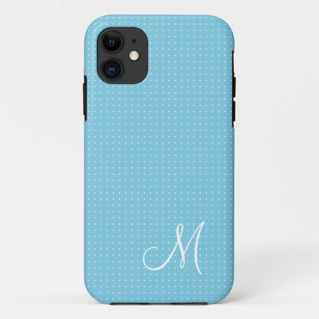 iPhone Gehäuse Punkte weiß Türkis Custom Monogram Case-Mate iPhone Hülle (Rückseite)