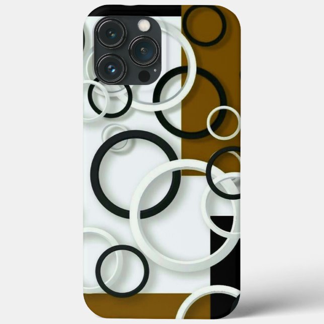 iPhone Gehäuse schwarz, weiß, farbenfrohe Kreise Case-Mate iPhone Hülle (Rückseite)