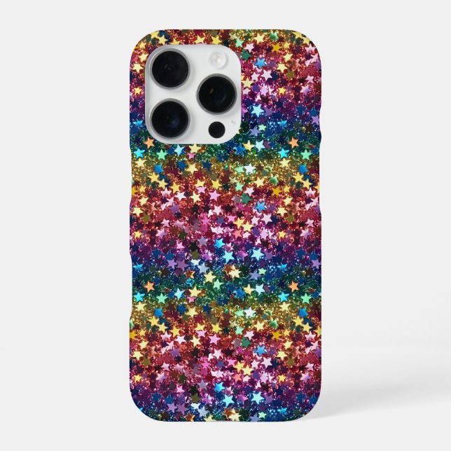 iPhone Glitzer Star Mustertelefon Hülle (Rückseite)