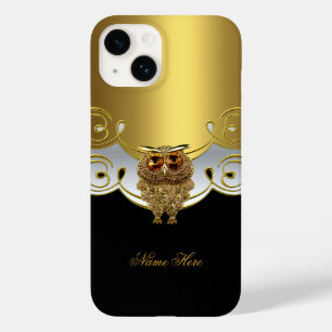 iPhone Gold Schwarz Weiß Eule Schmuck Bild Case-Mate iPhone 14 Hülle