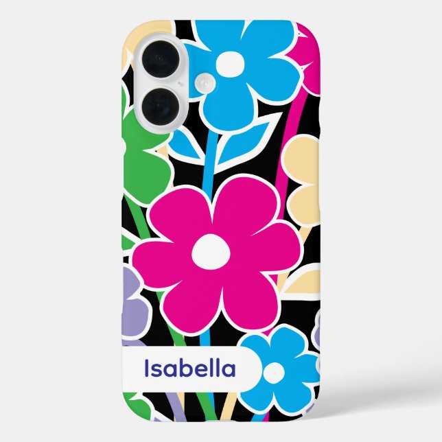 iPhone-Hülle florales farbenfrohes Muster ästhetis Case-Mate iPhone Hülle (Rückseite)