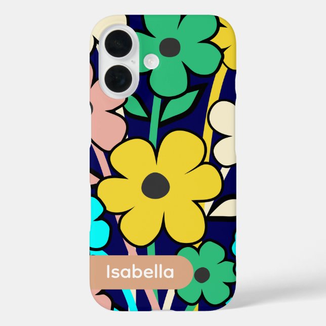 iPhone-Hülle florales farbenfrohes Muster ästhetis Case-Mate iPhone Hülle (Rückseite)