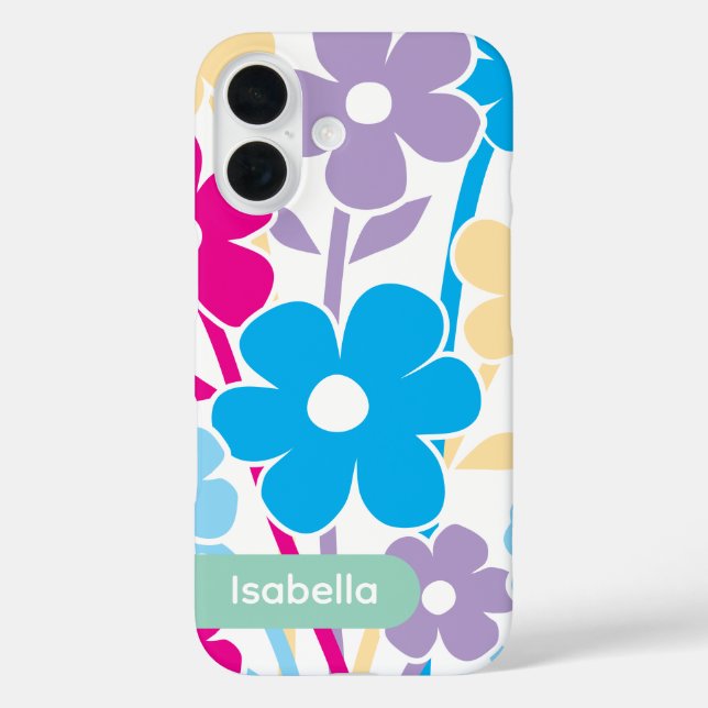 iPhone-Hülle florales farbenfrohes Muster ästhetis Case-Mate iPhone Hülle (Rückseite)