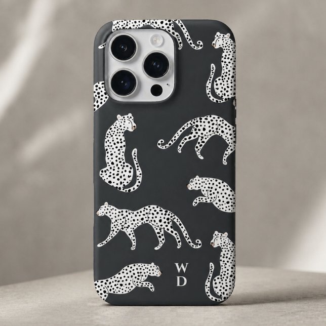 iPhone Hülle | Gepard Muster Handyhülle (A stylish cheetah pattern iPhone case with fashion led appeal and monogram initials.)