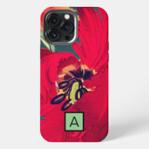 IPHONE-HÜLLE JAPANISCHER MOHN CUSTOM INITIAL