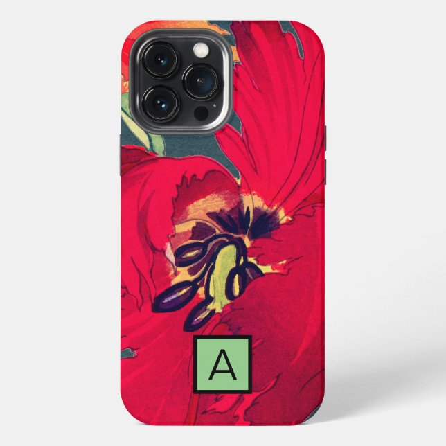 IPHONE-HÜLLE JAPANISCHER MOHN CUSTOM INITIAL iPhone HÜLLE (Rückseite)