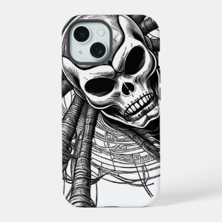 iPhone-Hülle - mehrere Telefone - Totenkopf-Skizze iPhone 15 Hülle